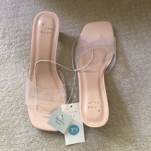 Nude & Clear Kitten Heels